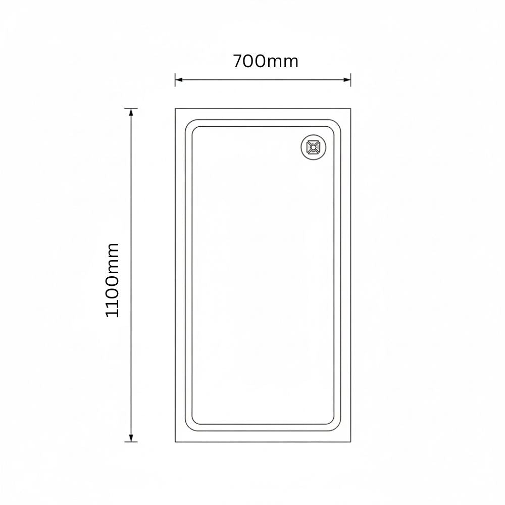 Black Rectangular Slate Effect Shower Tray - Choice of Size