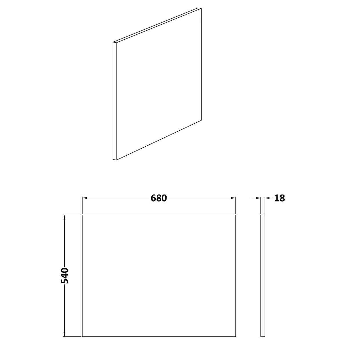 Contemporary 700mm Square Bath End Panel - Choice of Colour