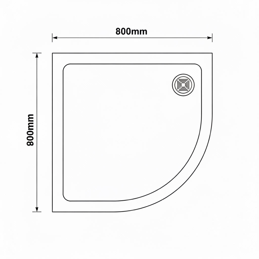 Black Quadrant Stone Slip Resistant Shower Tray - Choice of Size