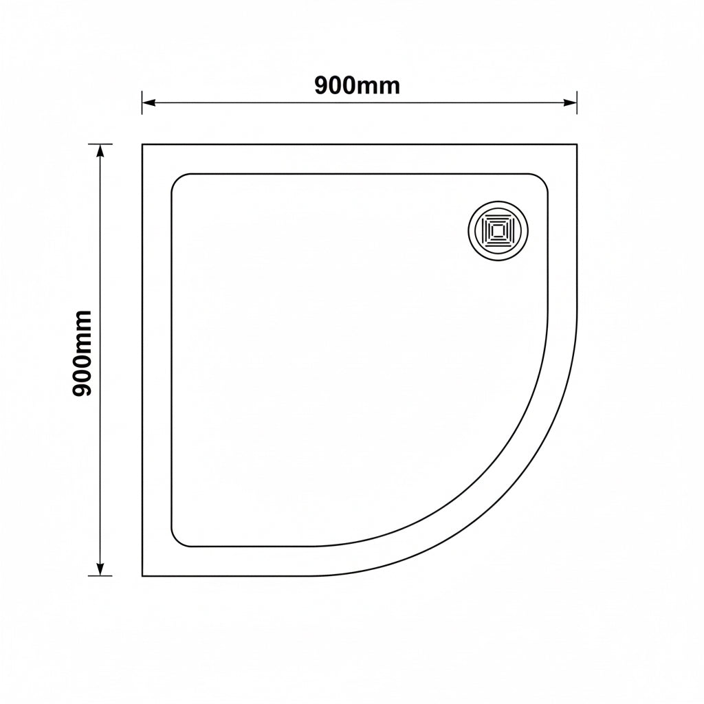 Black Quadrant Stone Slip Resistant Shower Tray - Choice of Size