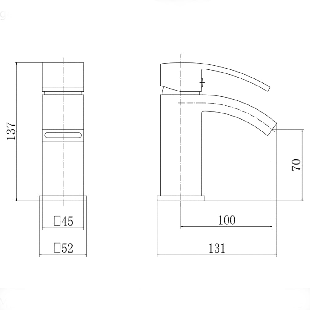 Contemporary Bathroom Curved Spout Basin Mixer Tap with Waste - Choice of Colour