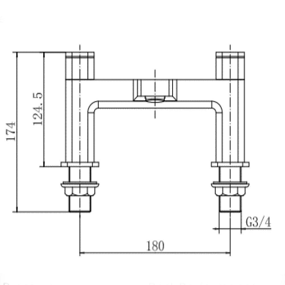 Modern Bathroom Soft Square Bath Filler Tap - Choice of Finish