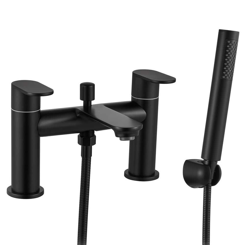 Contemporary Bathroom Deck Mounted Round Bath Shower Mixer Tap