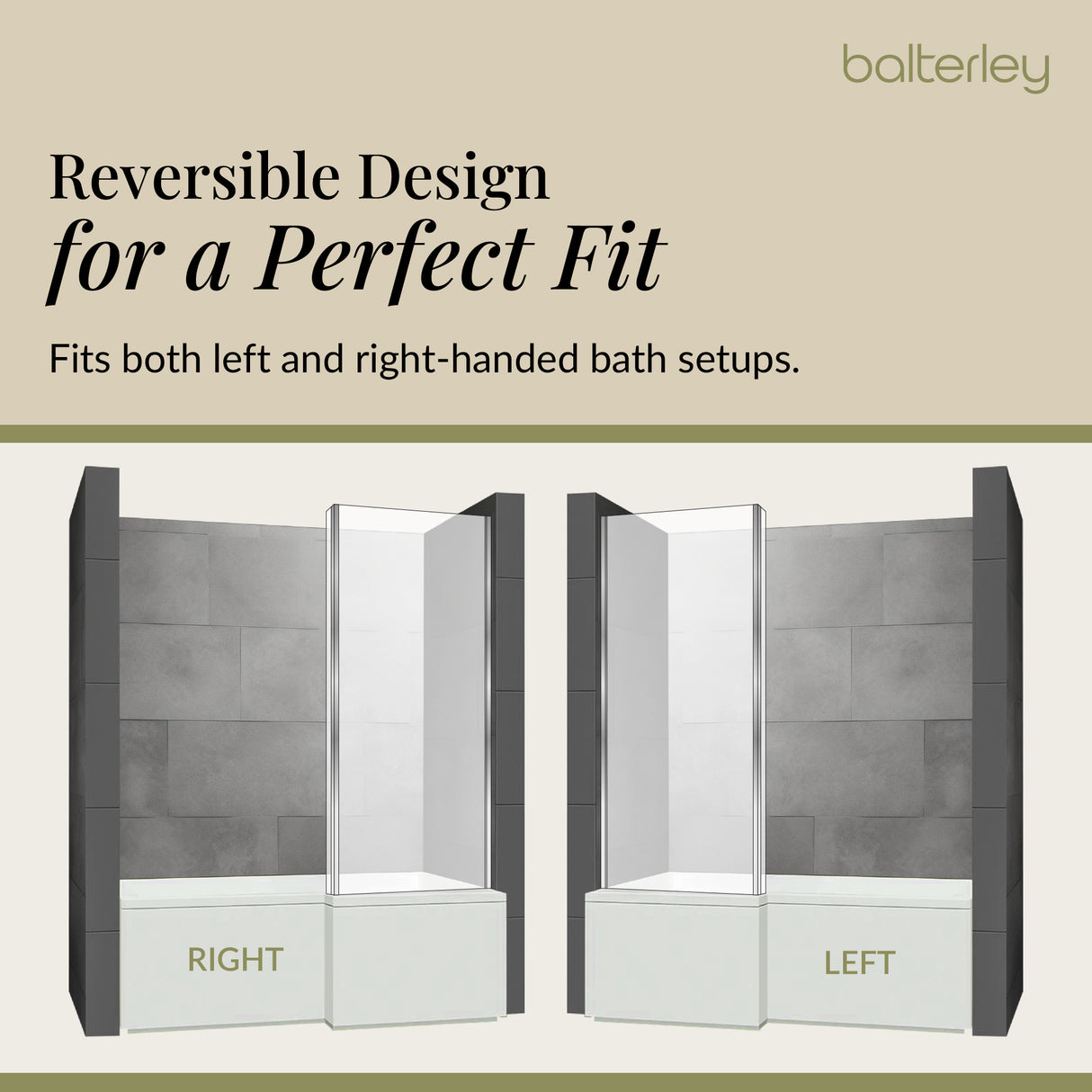 6mm Toughened Safety Glass Reversible L-Shaped Bath Screen Fixed