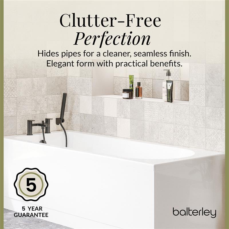 Gloss White MDF Bath Front Panel with Plinth - Choice of Size