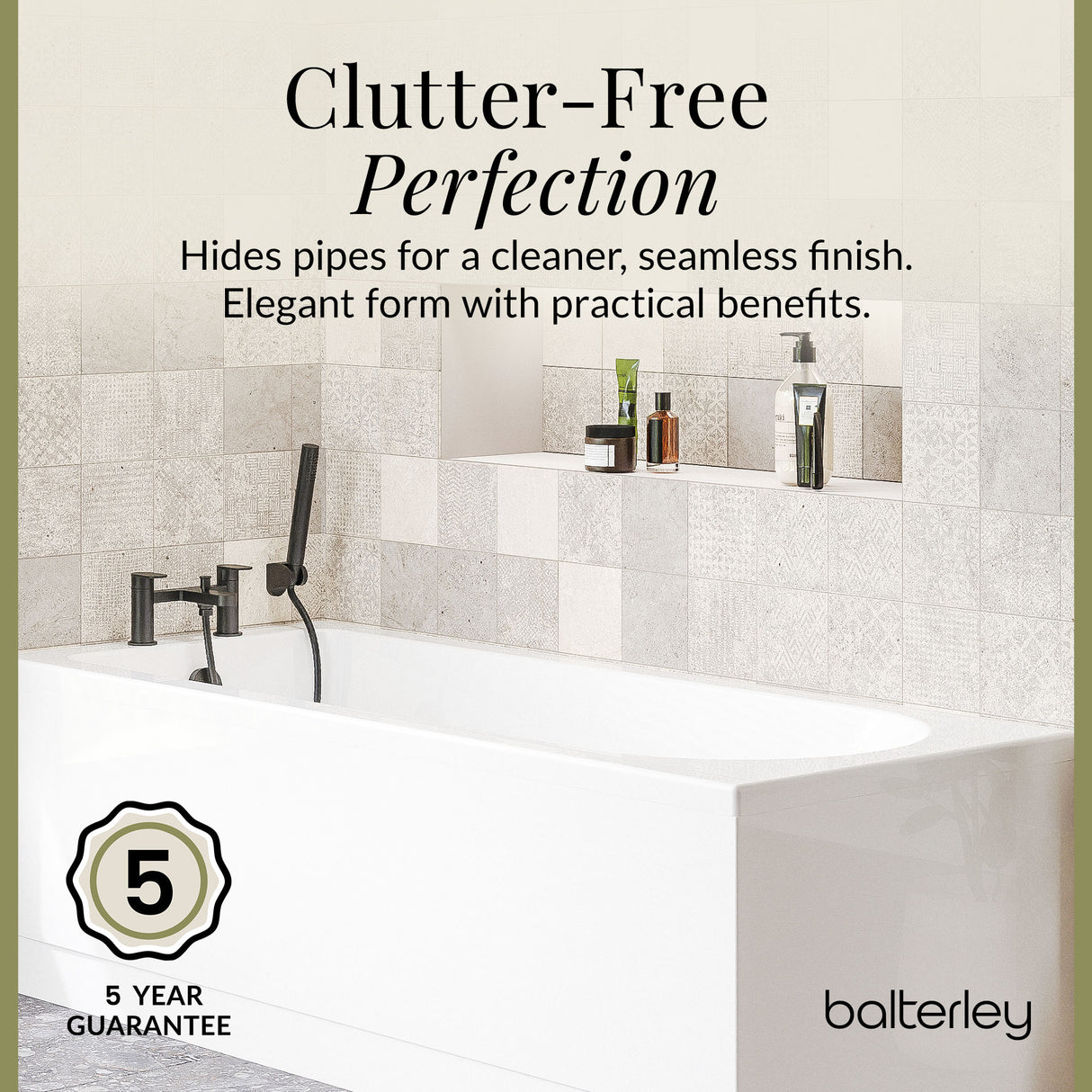 Gloss White MDF Bath Front Panel with Plinth - Choice of Size