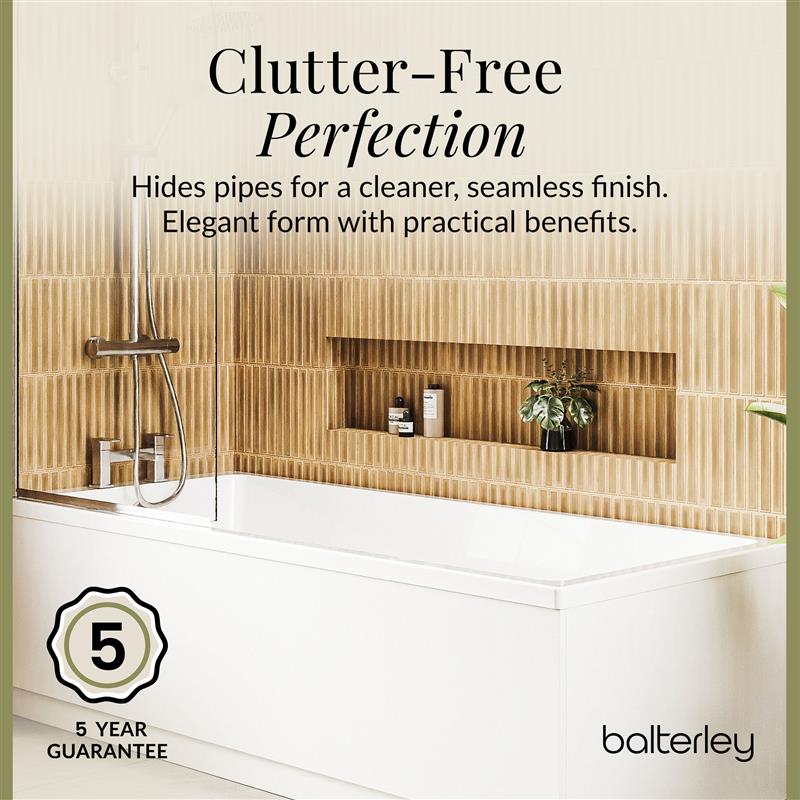 Gloss White MDF Bath Front Panel with Plinth - Choice of Size