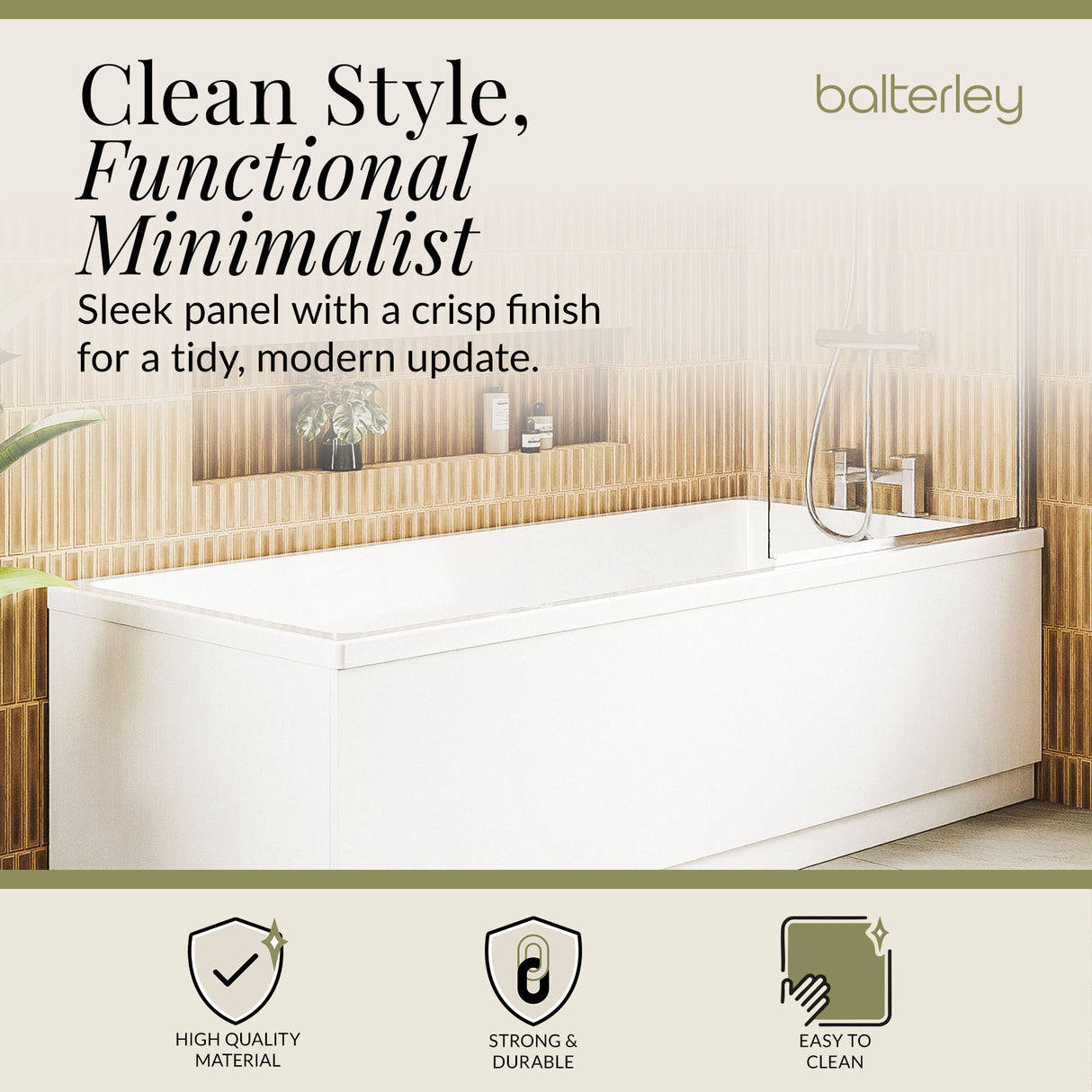 Gloss White MDF Bath Front Panel with Plinth - Choice of Size