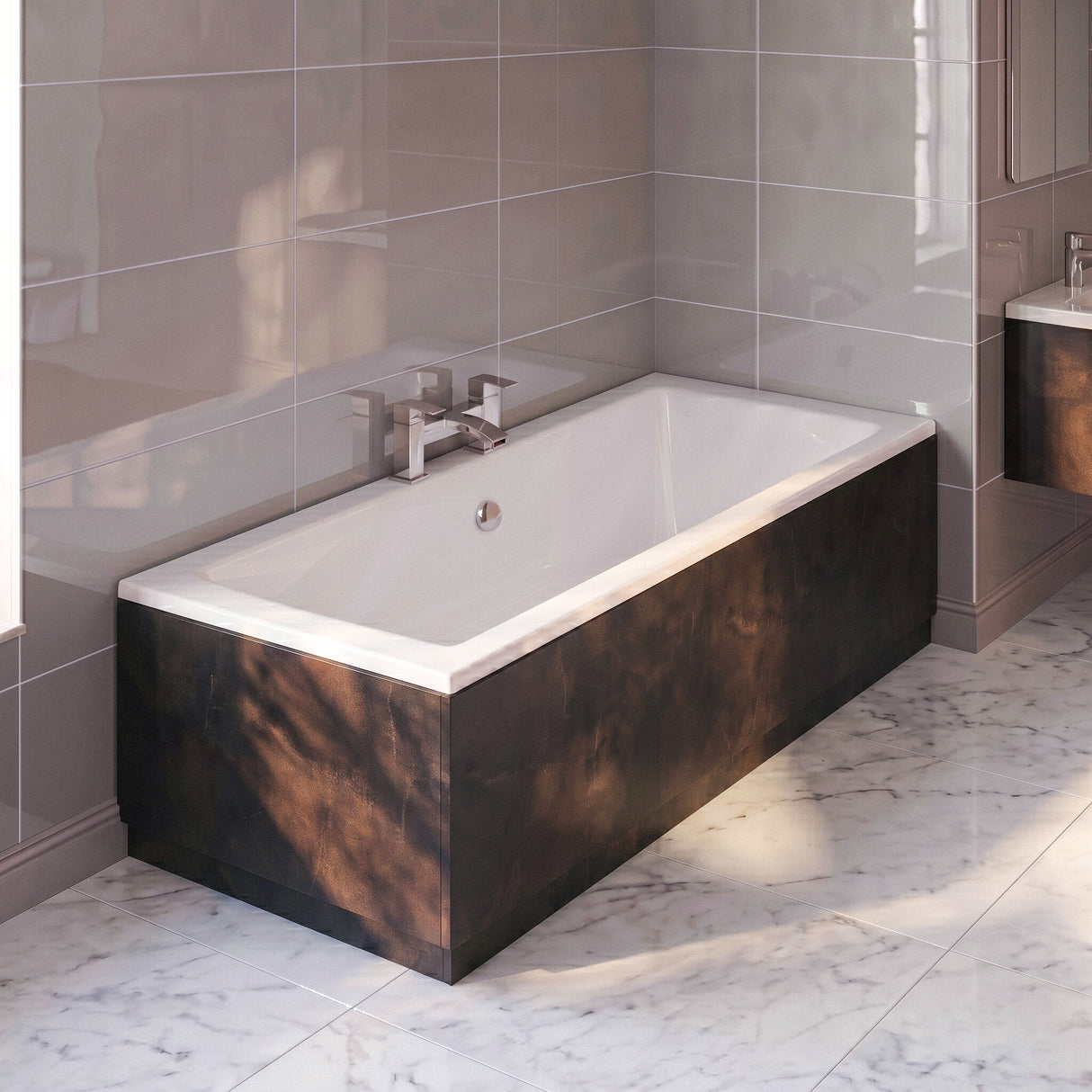 Contemporary 700mm Square Bath End Panel - Choice of Colour