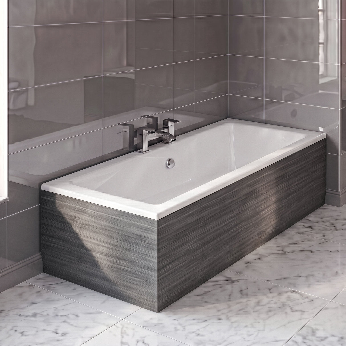 Contemporary 700mm Square Bath End Panel - Choice of Colour