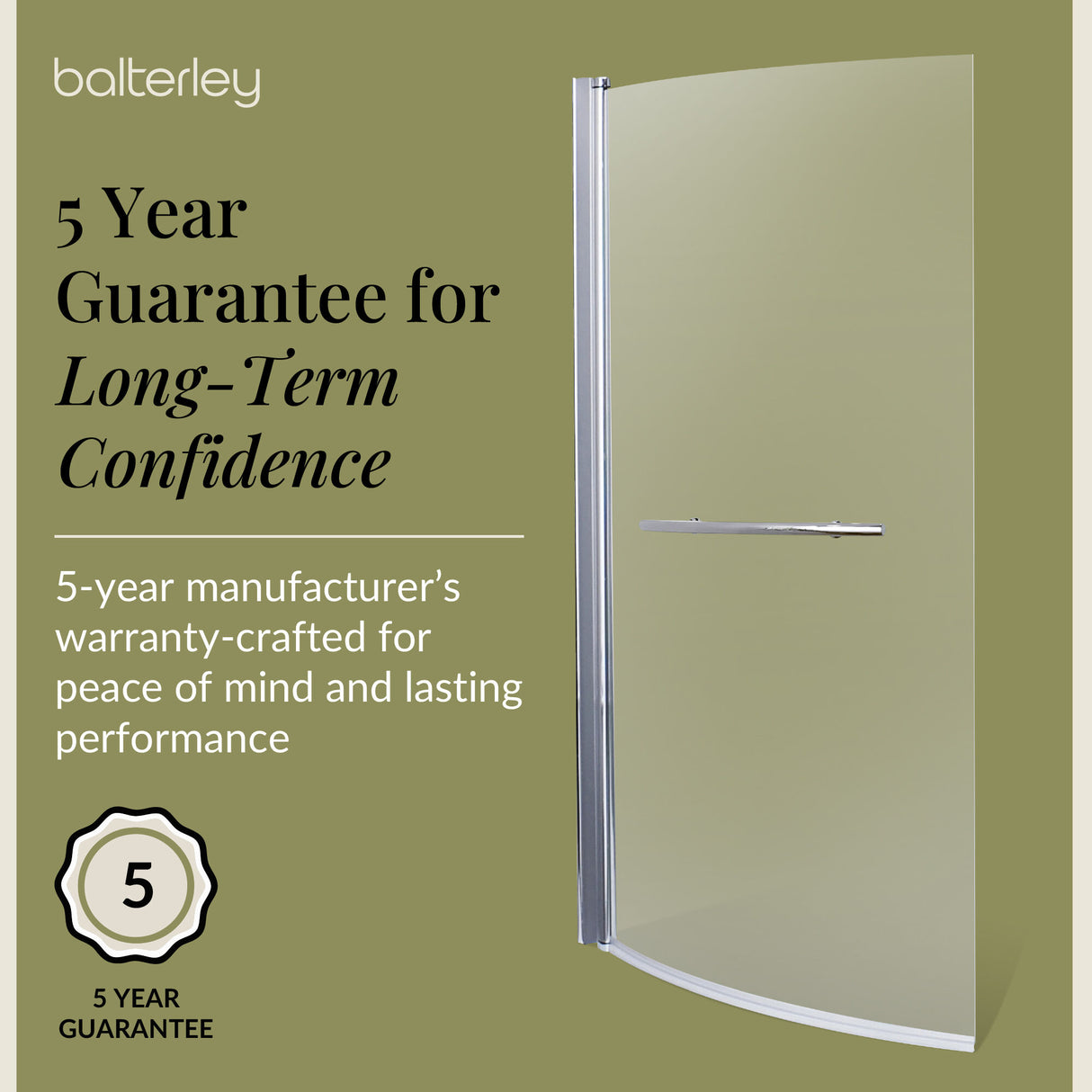 Curved 6mm Toughened Safety Glass Reversible B-Bath Screen