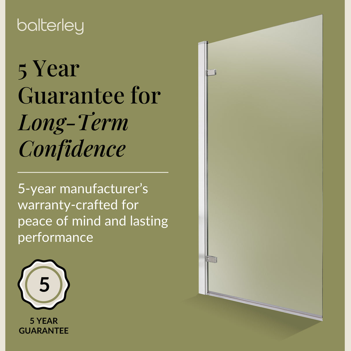 8mm Toughened Safety Glass Reversible Hinged Straight Shower Bath Screen - Choice of Colour