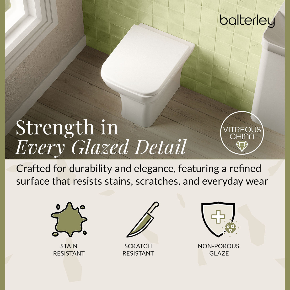 Square Back to Wall Toilet Pan & Soft Close Seat - Modern White Ceramic Bathroom Toilet