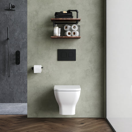 Sleek Wall Hung Toilet Pan with Soft Close Seat – White Ceramic, 480mm Projection