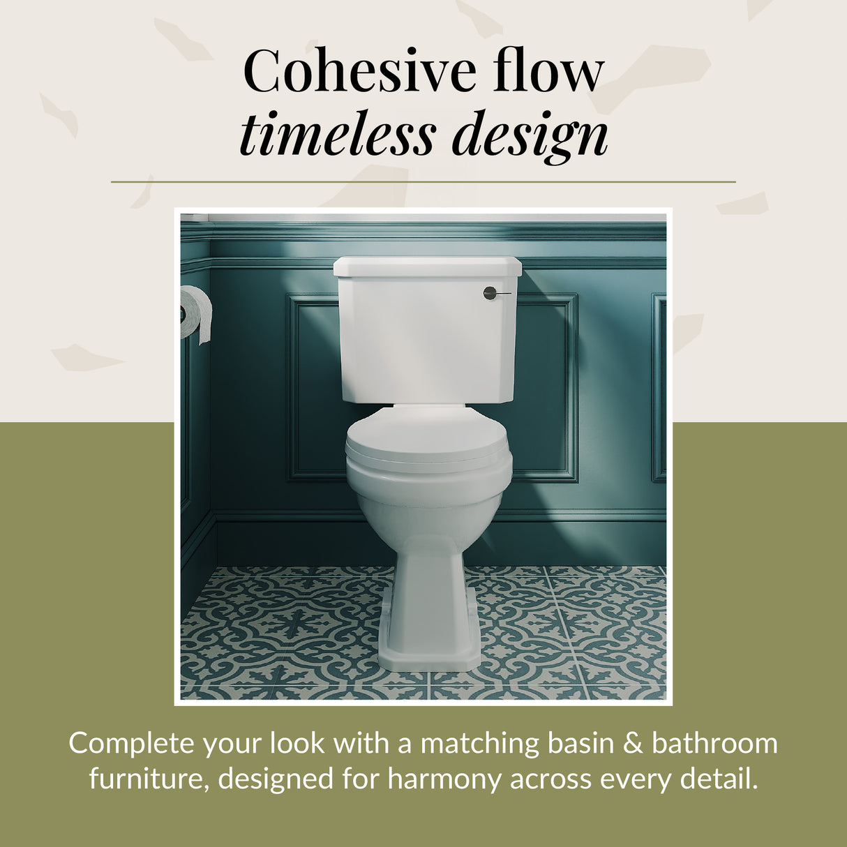 Traditional White Close Coupled Bathroom Toilet with Cistern & Soft Close Seat – 470mm