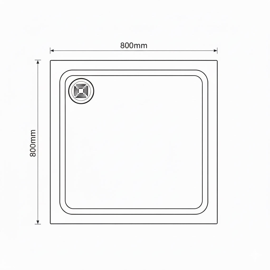 Black Square Slate Effect Shower Tray - Choice of Size