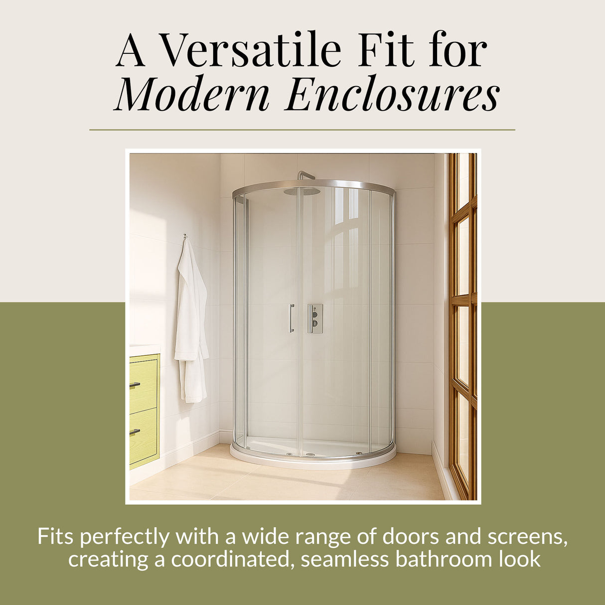 D Shape Shower Tray - 1050mm - Available in White and Slate Grey