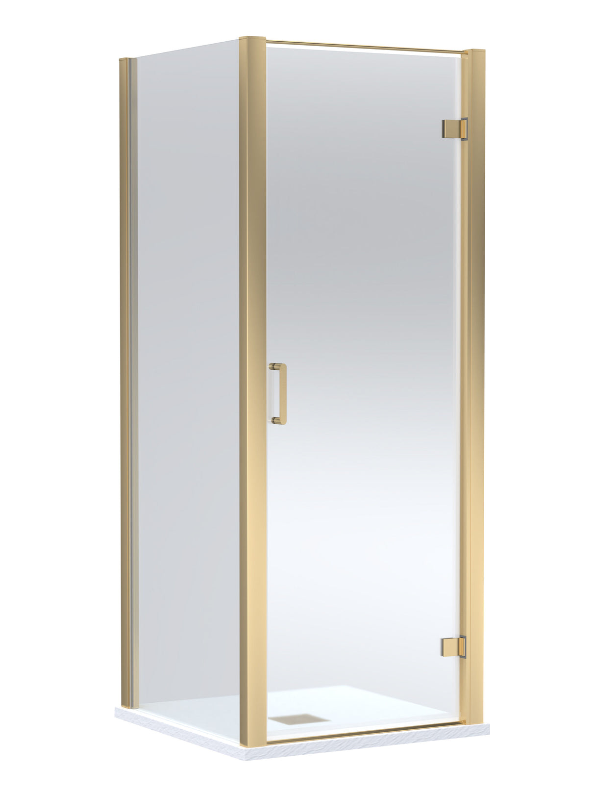 8mm Toughened Safety Glass Hinged Shower Door, Side Panel and Slimline Shower Tray - Choice of Size and Finish