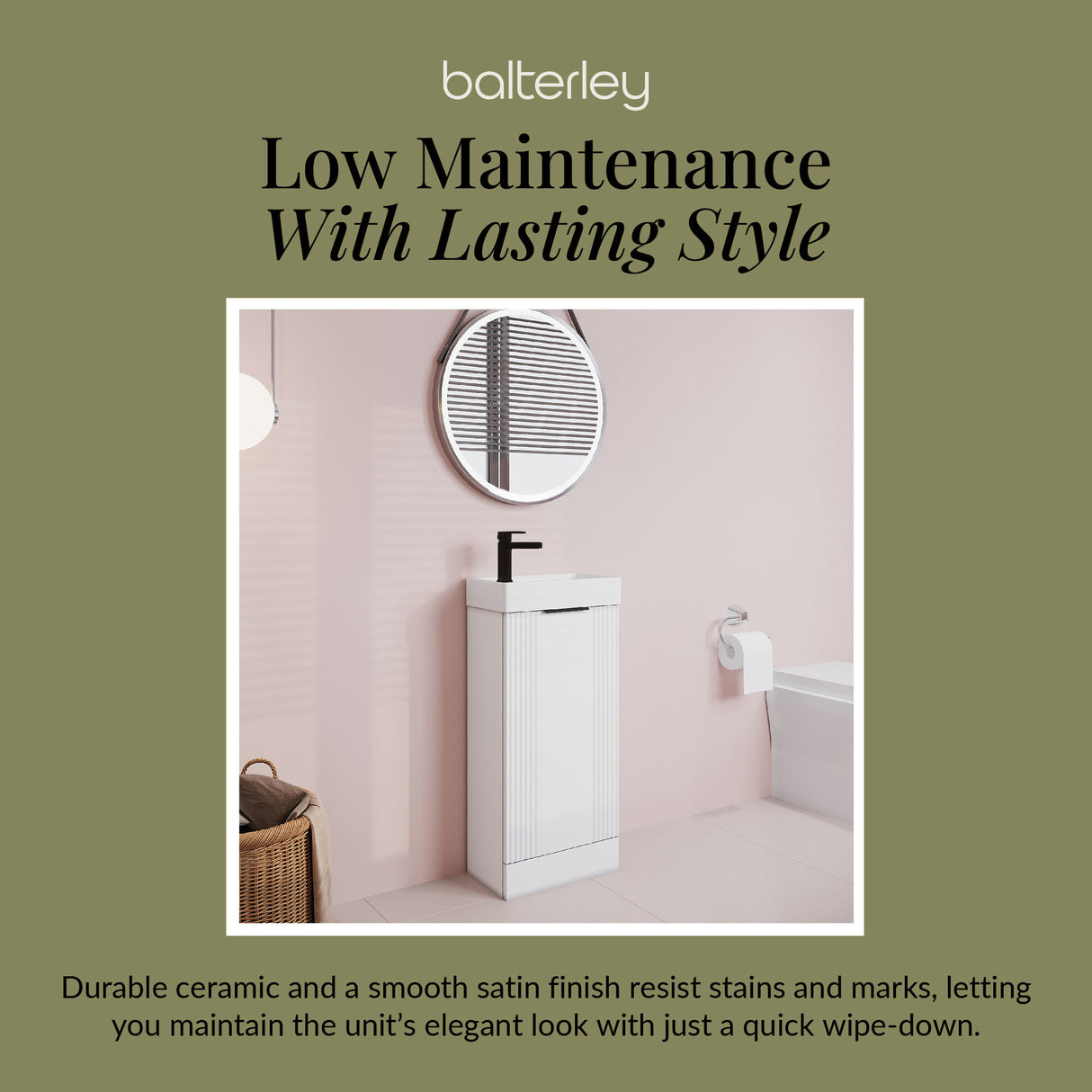 Retro Floor Standing Bathroom Cloakroom Vanity Basin Unit - Multiple Colours