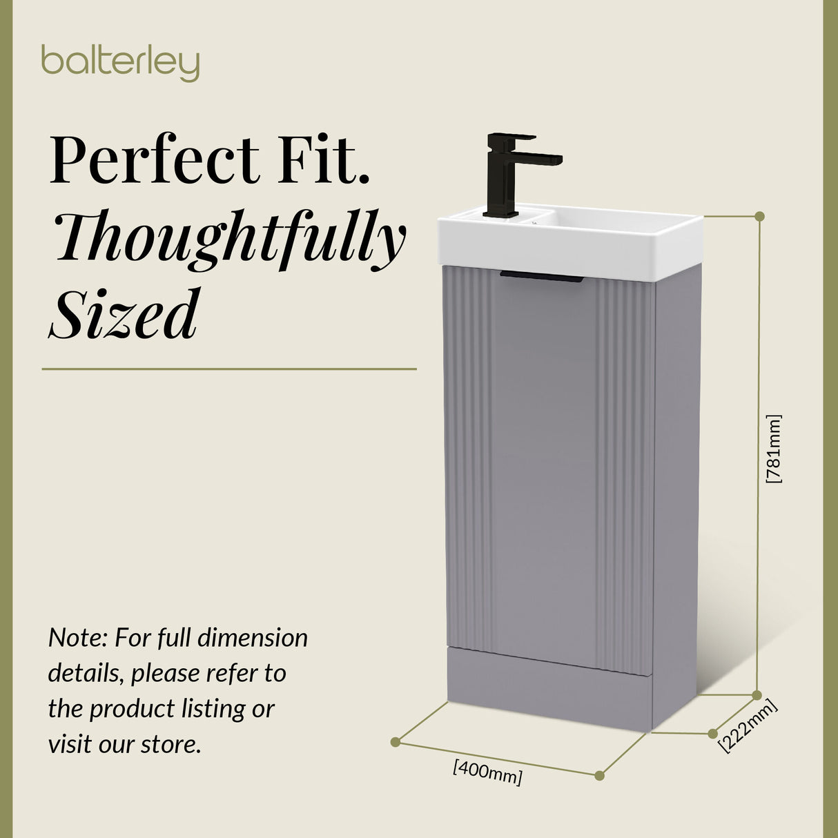 Retro Floor Standing Bathroom Cloakroom Vanity Basin Unit - Multiple Colours