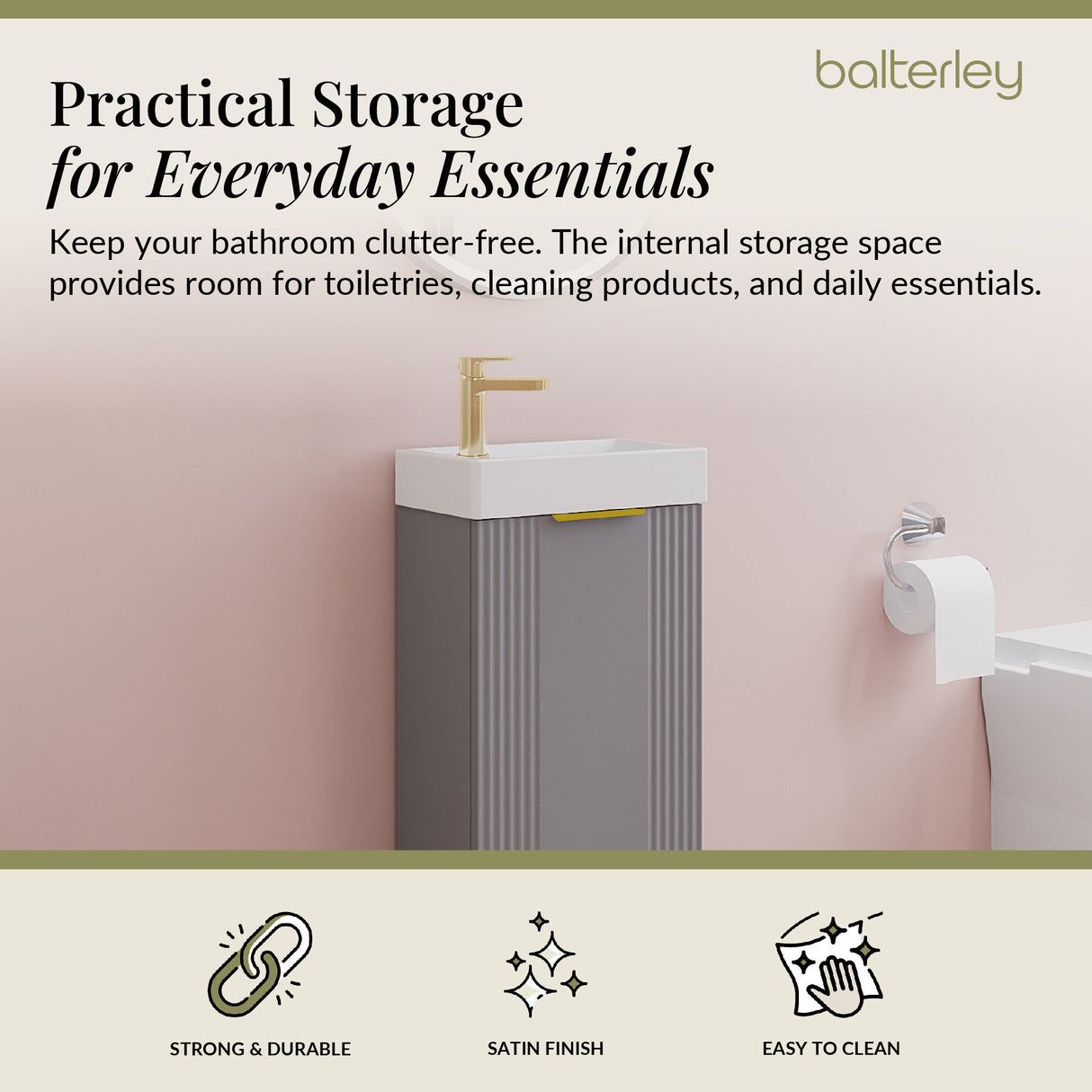 Retro Floor Standing Bathroom Cloakroom Vanity Basin Unit - Multiple Colours