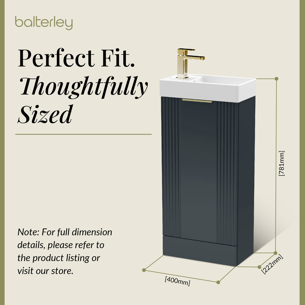Retro Floor Standing Bathroom Cloakroom Vanity Basin Unit - Multiple Colours