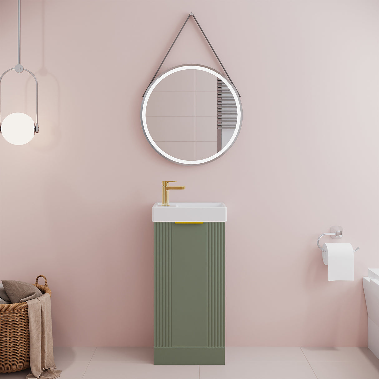 Retro Floor Standing Bathroom Cloakroom Vanity Basin Unit - Multiple Colours