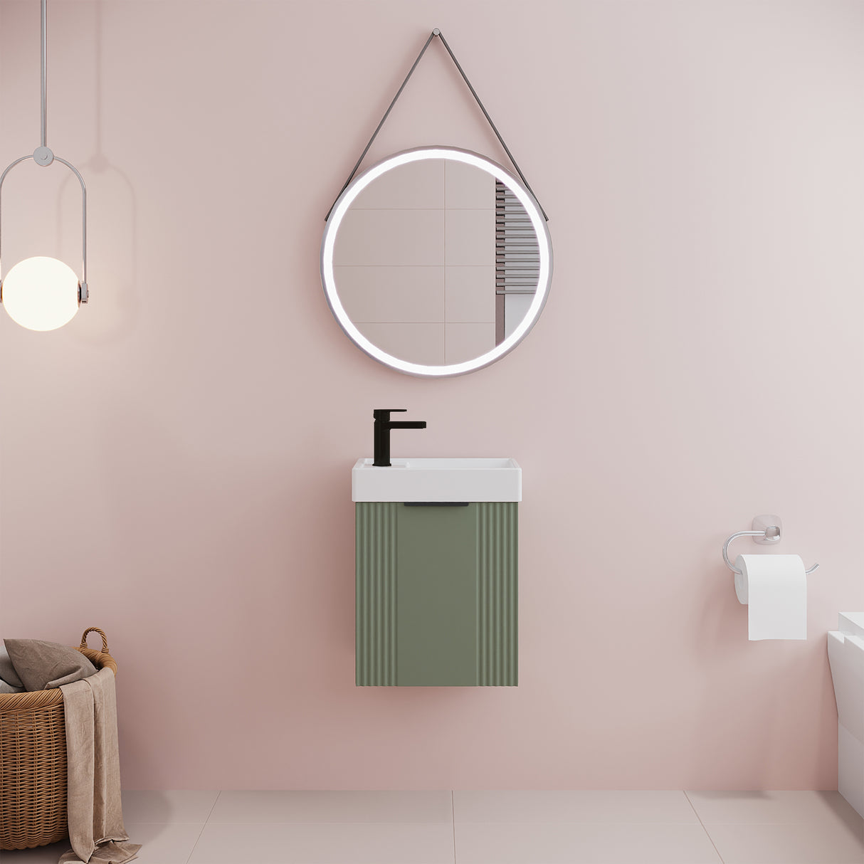Retro Wall Hung Bathroom Cloakroom Vanity Basin Unit - Multiple Colours