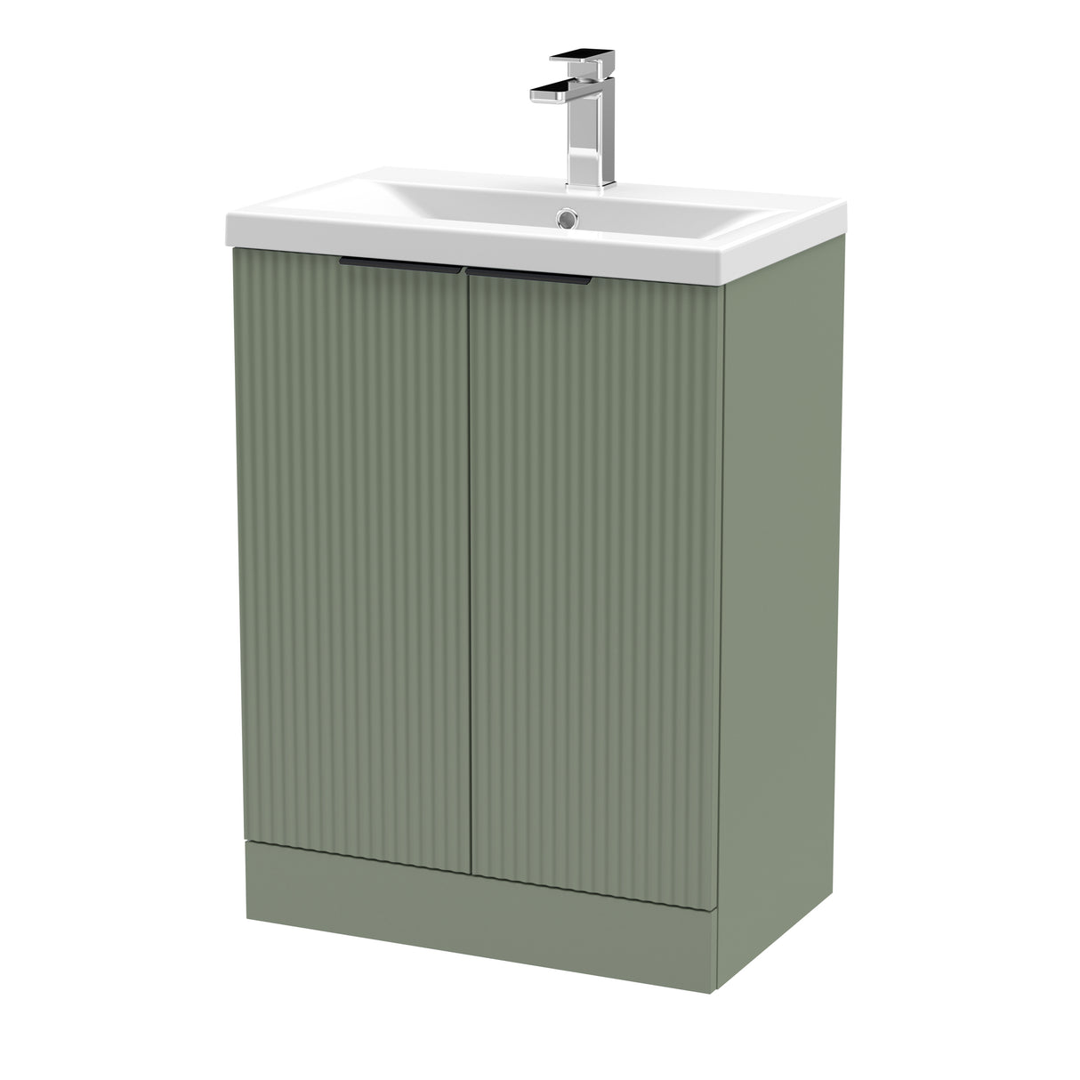 Fluted Front Floor Standing Vanity Basin Unit with Choice of Size, Colour and Handle Options