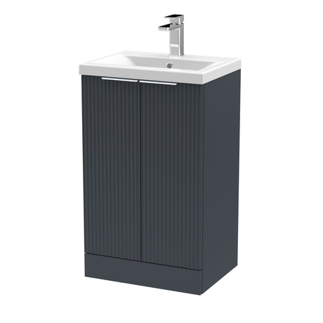 Fluted Front Floor Standing Vanity Basin Unit with Choice of Size, Colour and Handle Options
