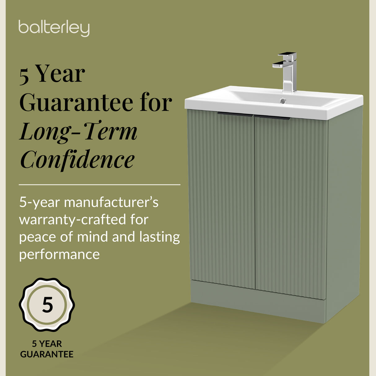 Fluted Front Floor Standing Vanity Basin Unit with Choice of Size, Colour and Handle Options