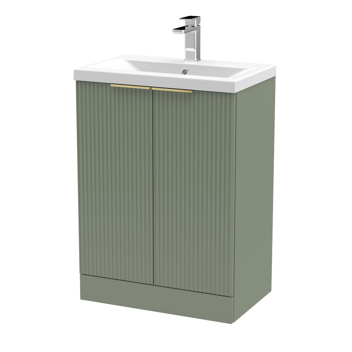 Fluted Front Floor Standing Vanity Basin Unit with Choice of Size, Colour and Handle Options
