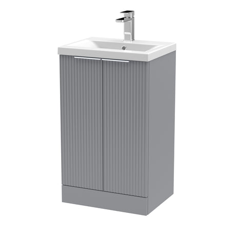 Fluted Front Floor Standing Vanity Basin Unit with Choice of Size, Colour and Handle Options