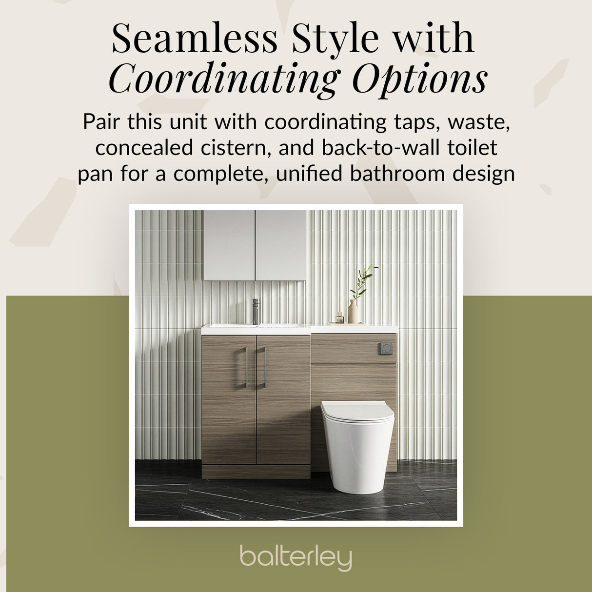 Bathroom Vanity Unit with Basin & WC Unit, Left Hand, 1100mm x 390mm - Choice of Colour