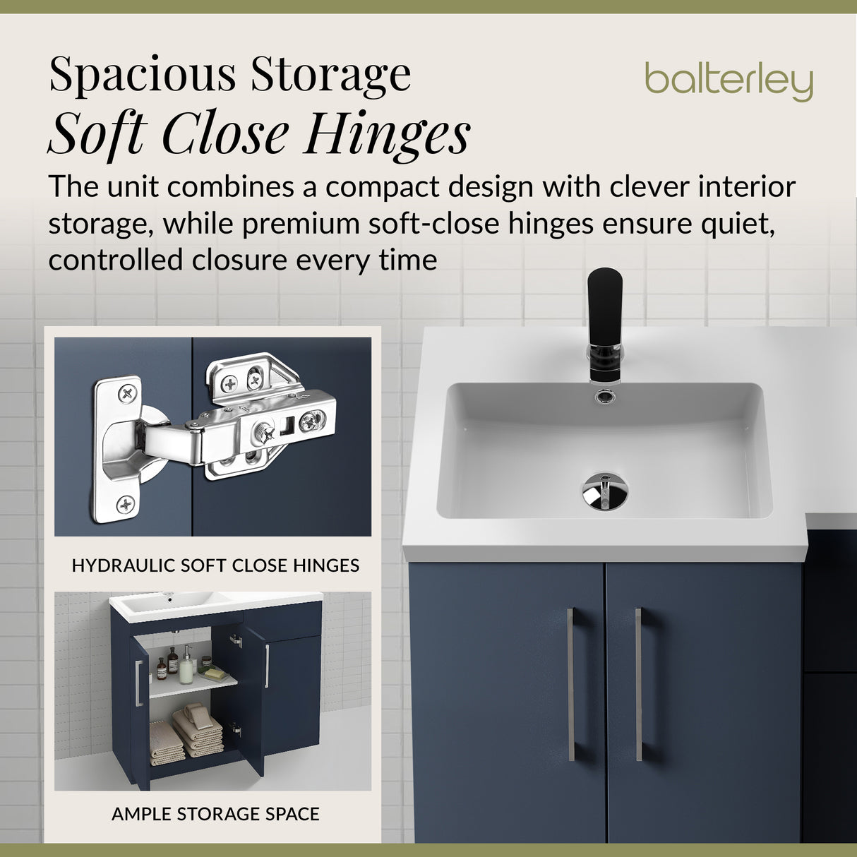 Bathroom Vanity Unit with Basin & WC Unit, Left Hand, 1100mm x 390mm - Choice of Colour