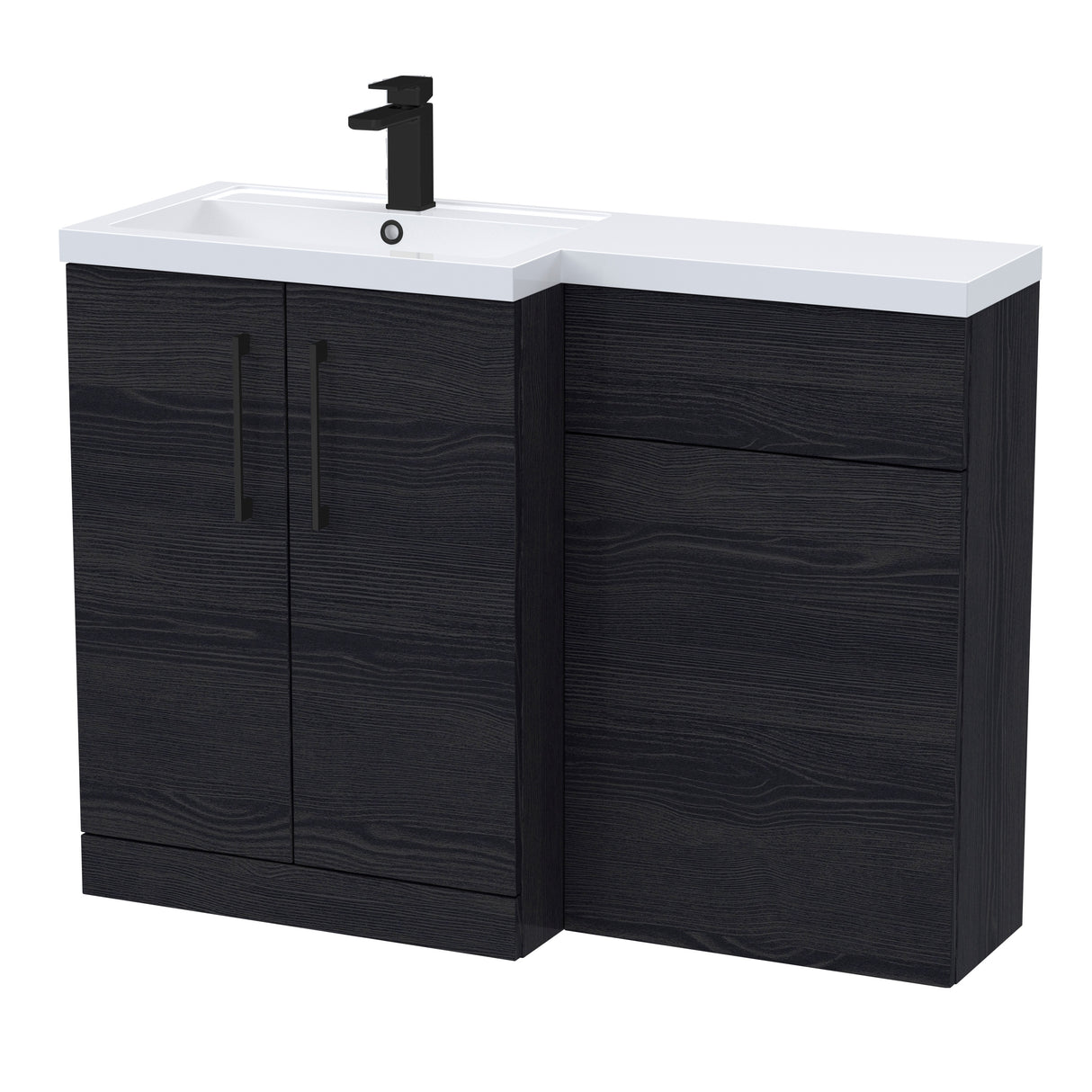 Bathroom Vanity Unit with Basin & WC Unit, Left Hand, 1100mm x 390mm - Choice of Colour