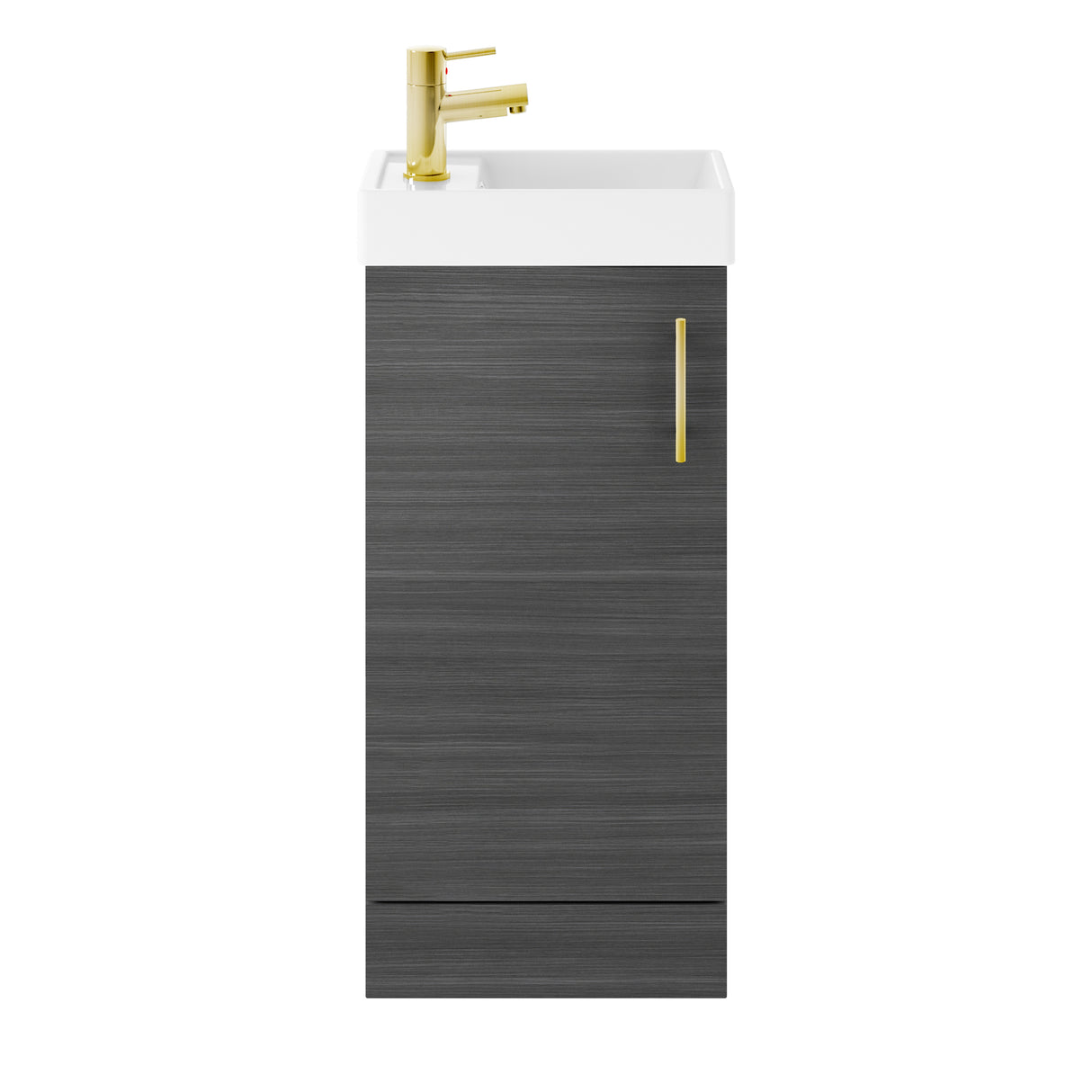 Compact Cloakroom Vanity Basin Unit, 400mm - Choice of Mount Type, Colour and Handle Finish