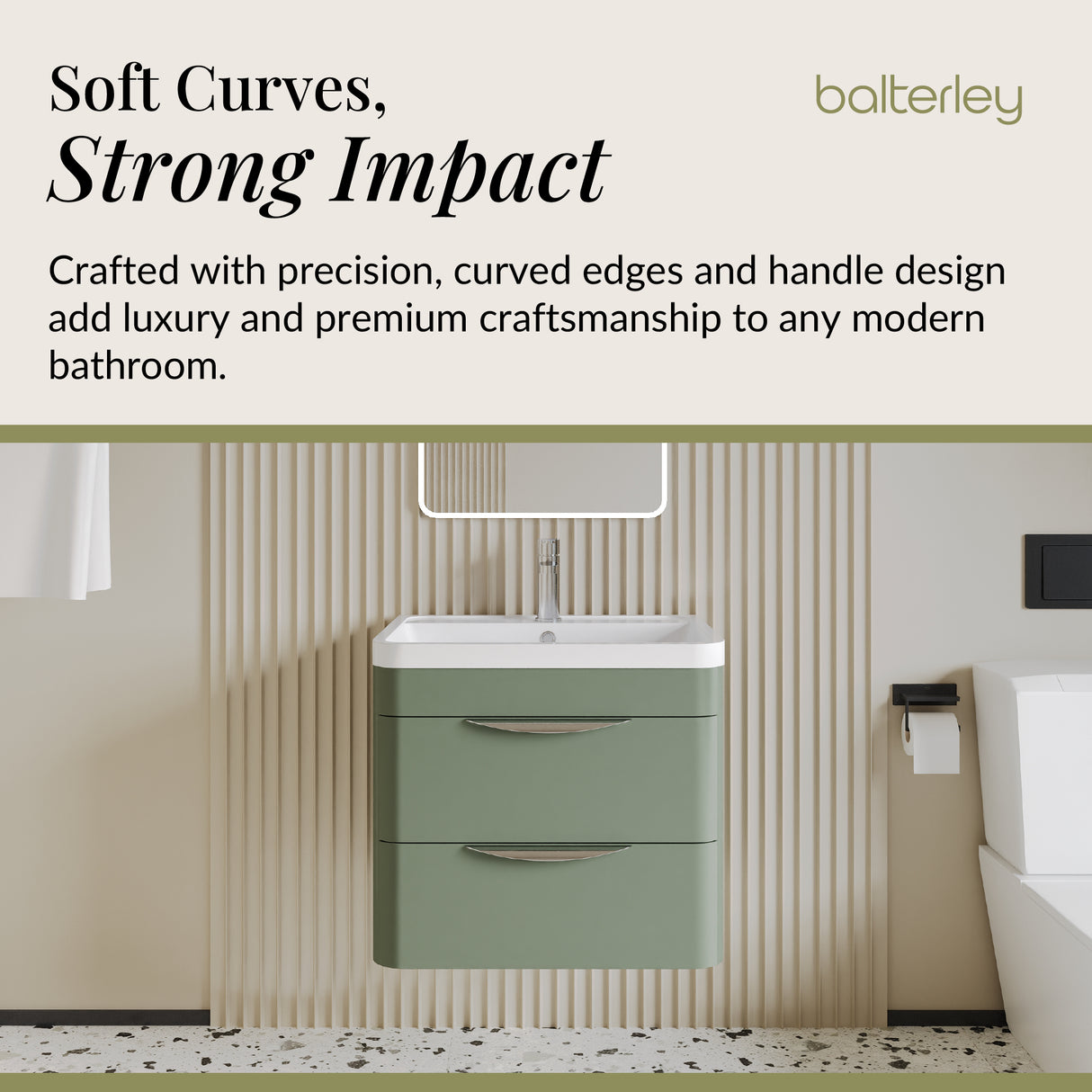 Modern 2-Drawer Wall Hung Vanity Basin Unit with Ceramic Basin - 600mm
