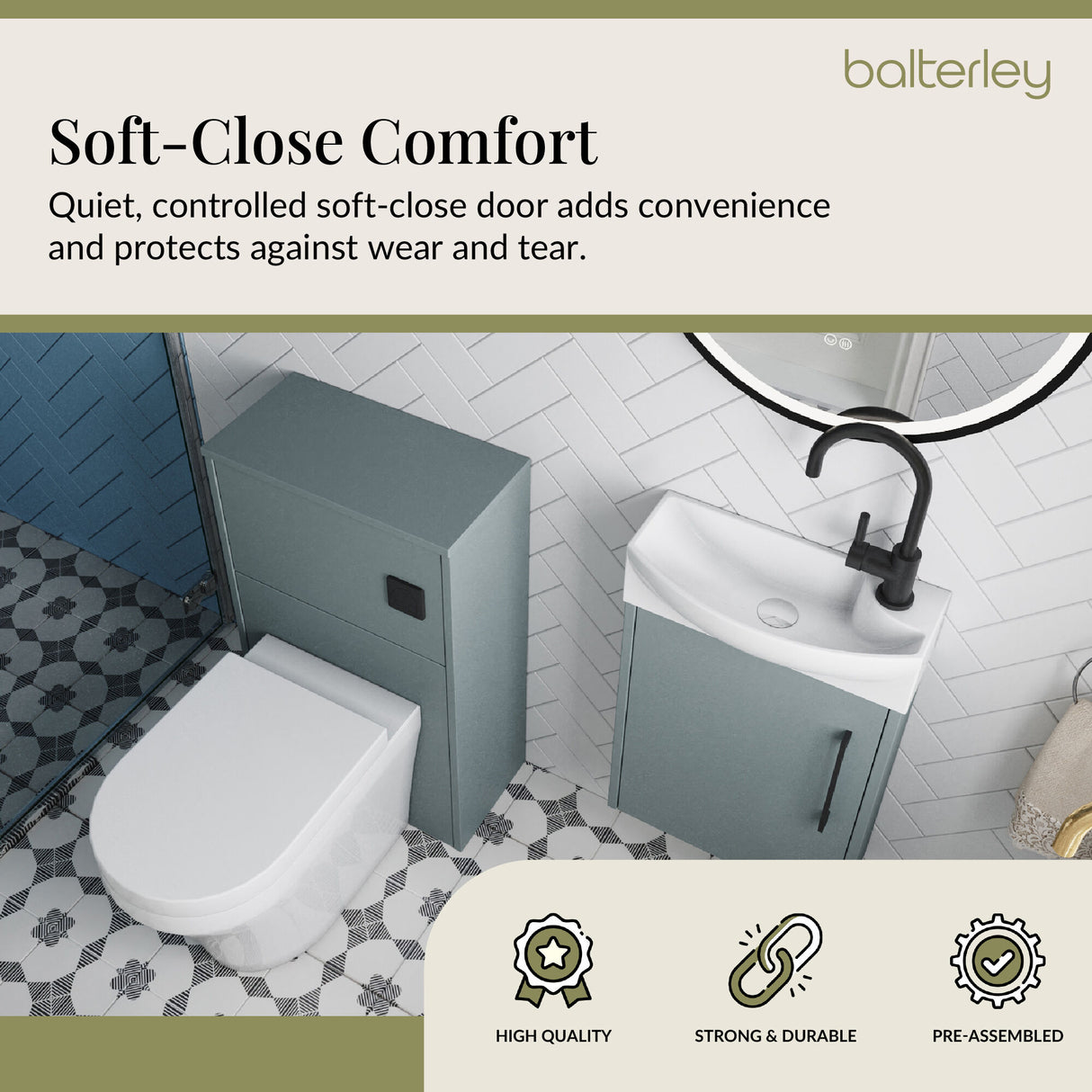 Winshill Wall Hung Cloakroom Bundle - Vanity, WC Unit, Toilet & Tap