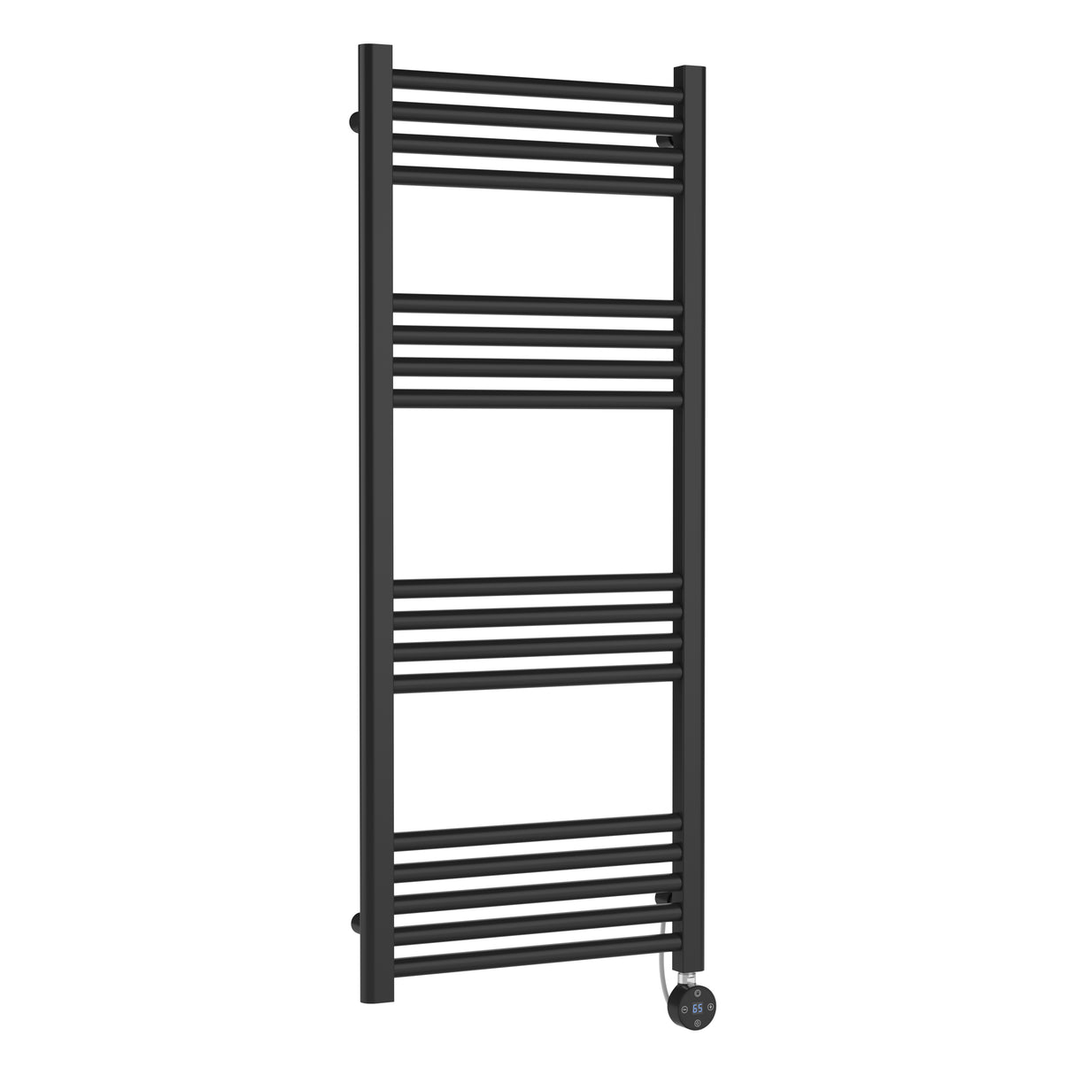 Electric Round Tube Heated Towel Rail with 17 Bars, 1200 x 500mm, Choice of Finish