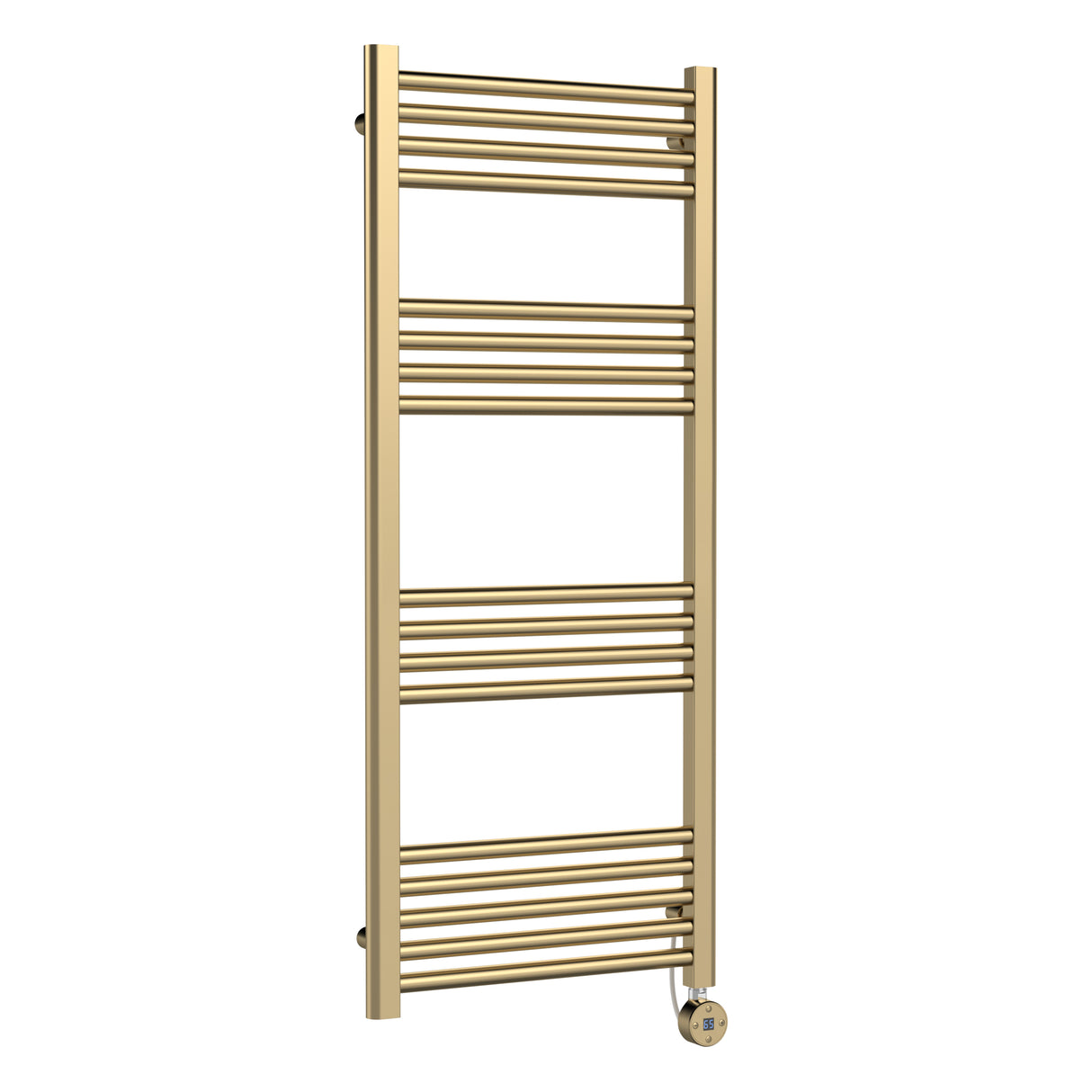 Electric Round Tube Heated Towel Rail with 17 Bars, 1200 x 500mm, Choice of Finish
