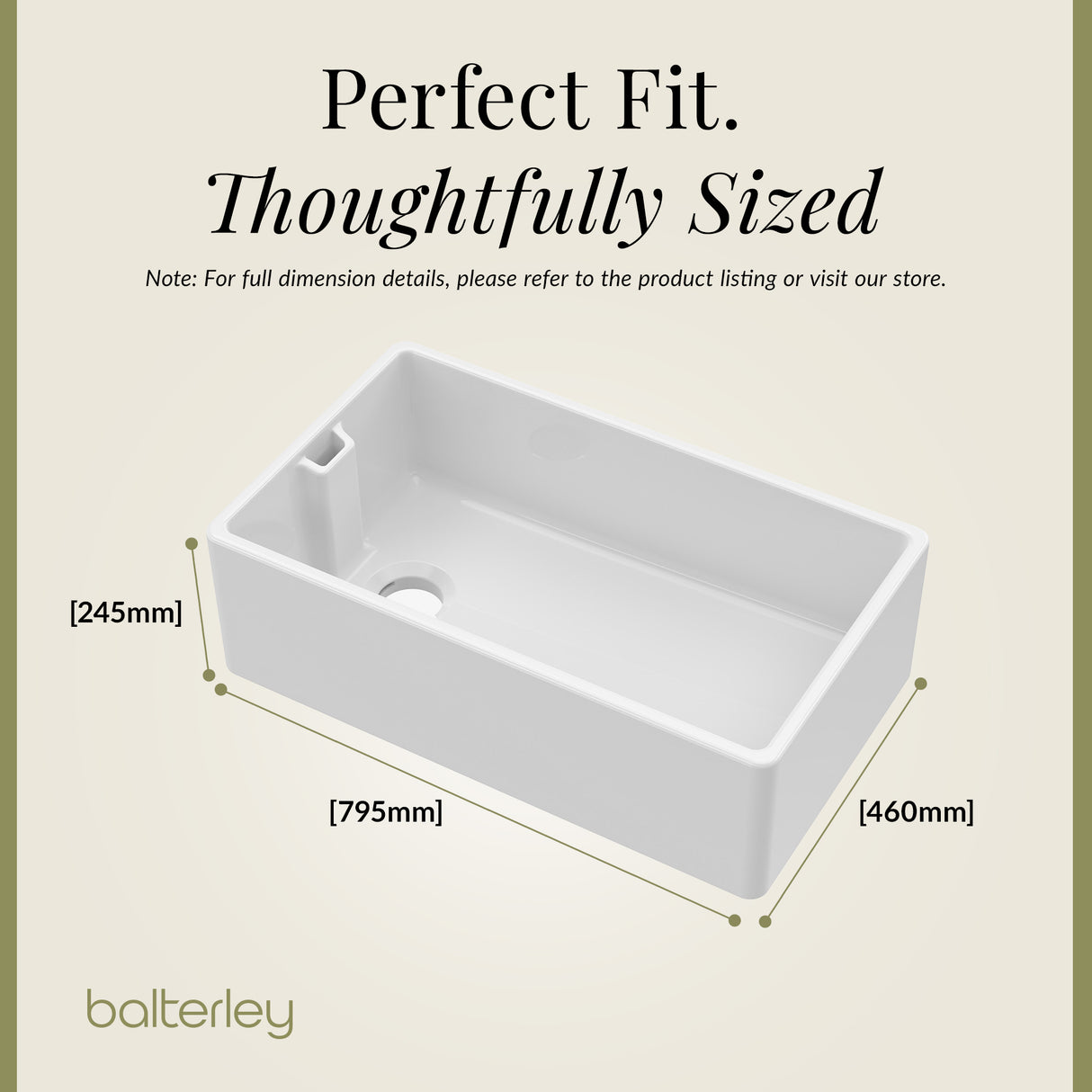 Belfast Fireclay Ceramic Kitchen Sink Bundle with Overflow, French Classic Tap & Waste