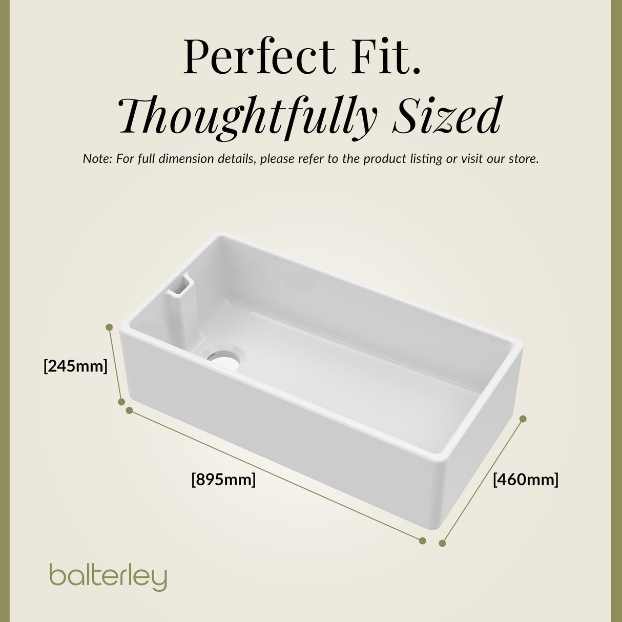 Single Bowl Fireclay Ceramic Belfast Kitchen Sink Bundle with Overflow Mono Sink Mixer Tap & Waste