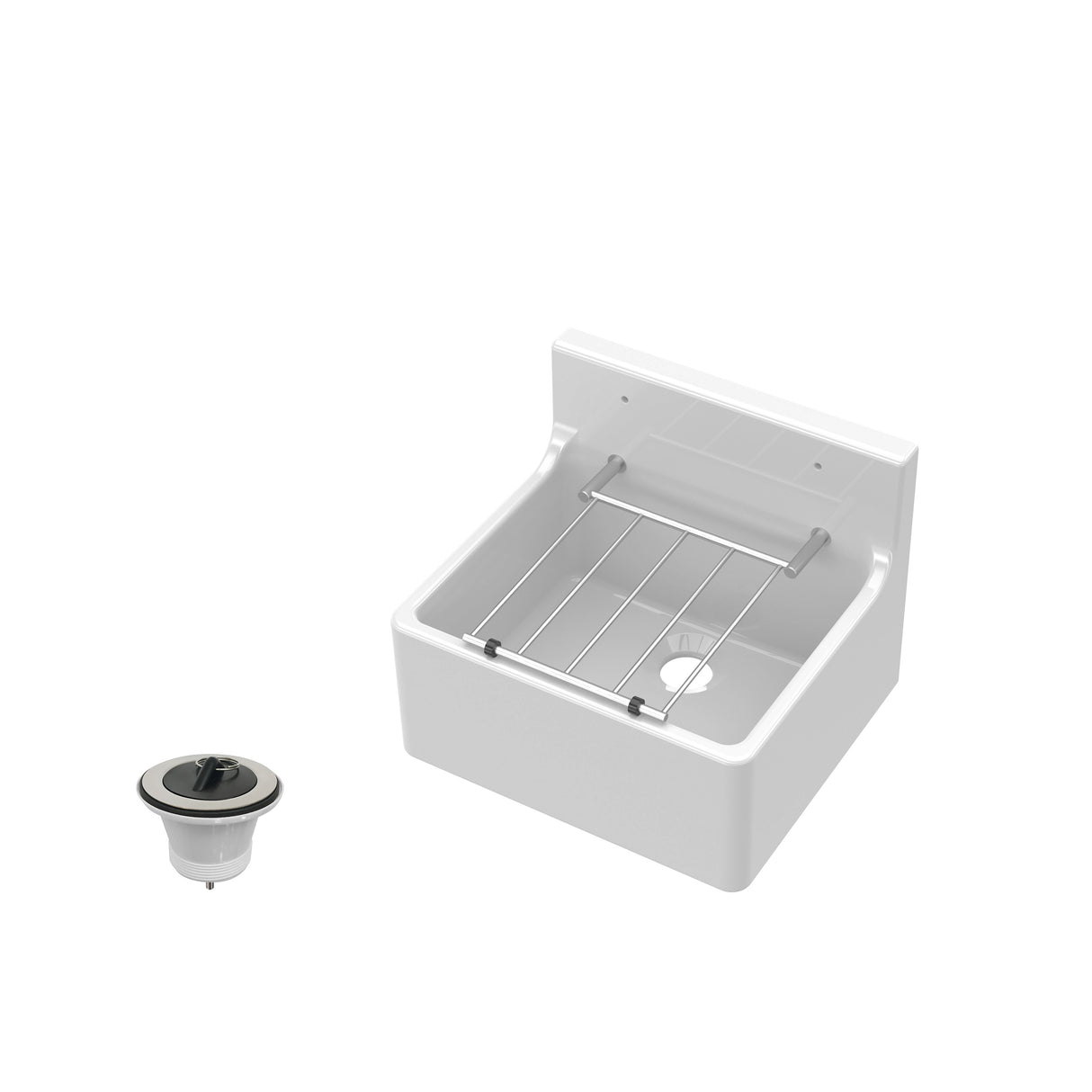 Single Bowl Fireclay Ceramic Cleaner Sink w.Grid - Multiple Sizes and Accessories