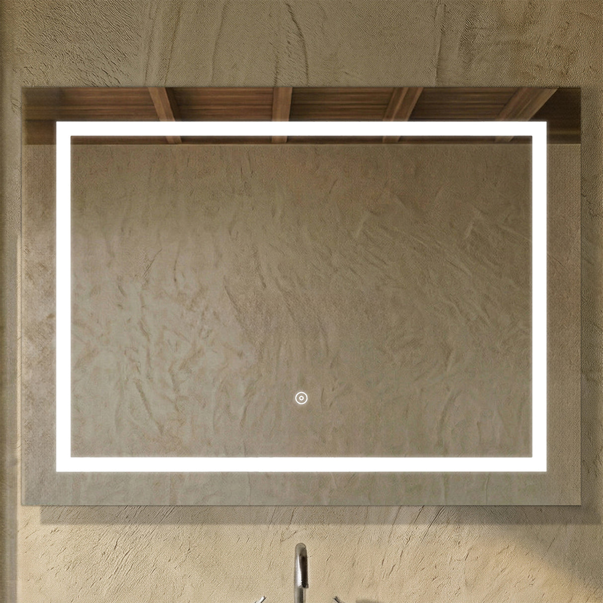 Talke Rectangular Landscape LED Illuminated Touch Sensor Mirror with Demister, 800 x 500mm
