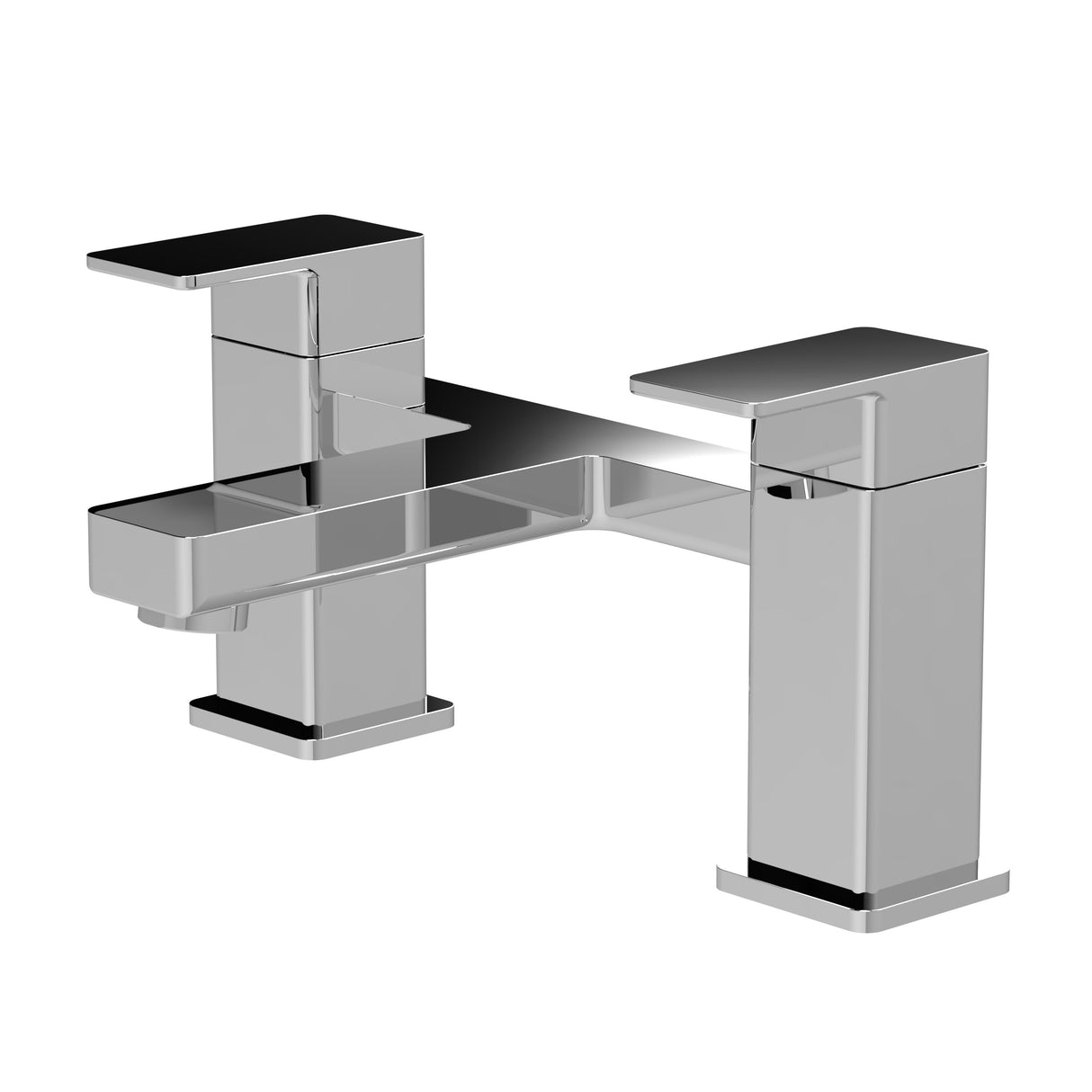 Square Dual Lever Deck Mounted Bath Filler Tap - Choice of Finish