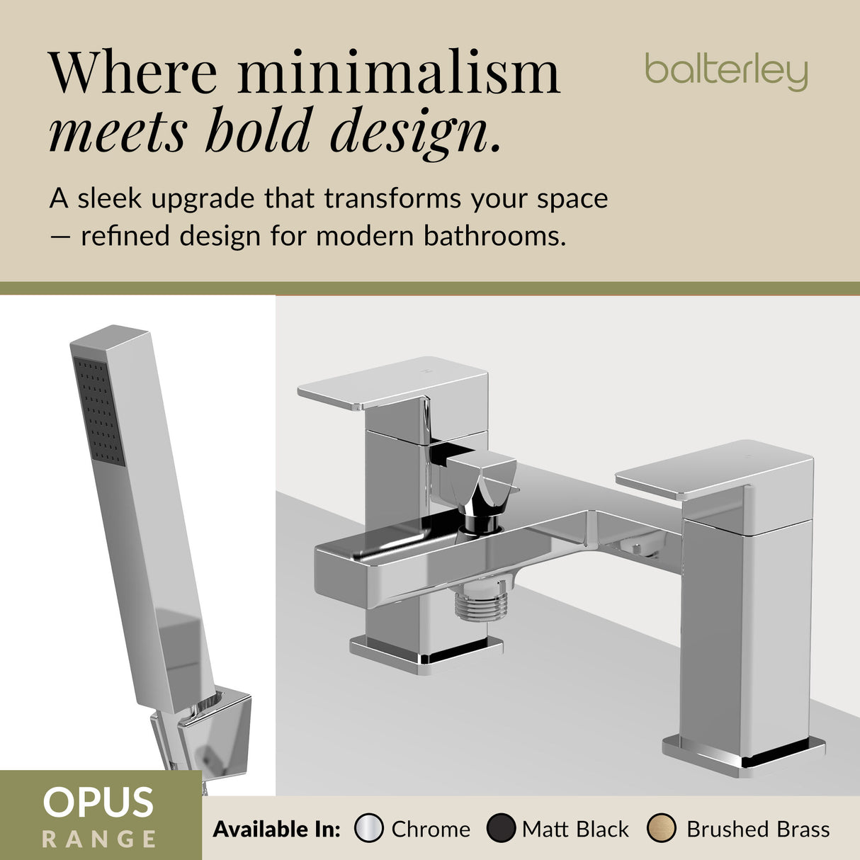 Square Deck Mounted Dual Lever Bath Shower Mixer Tap with Kit - Choice of Finish