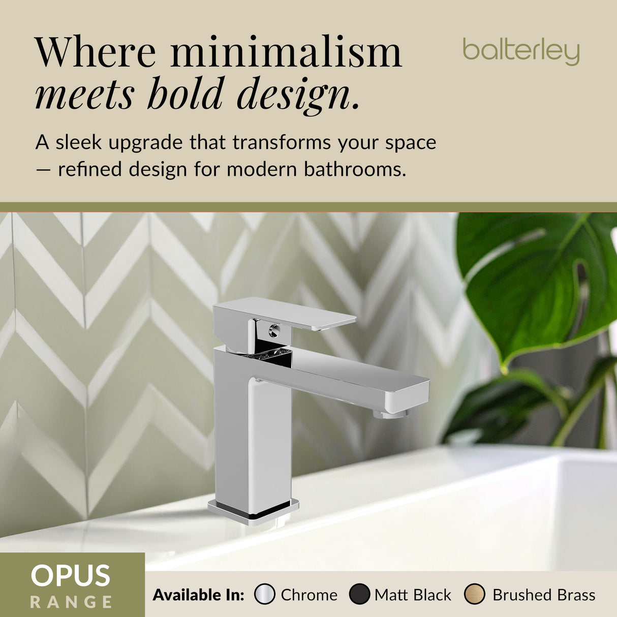 Square Mono Basin Mixer Bathroom Sink Tap with Push Button Waste