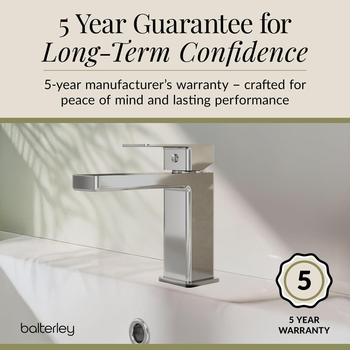 Square Mono Basin Mixer Bathroom Sink Tap with Push Button Waste