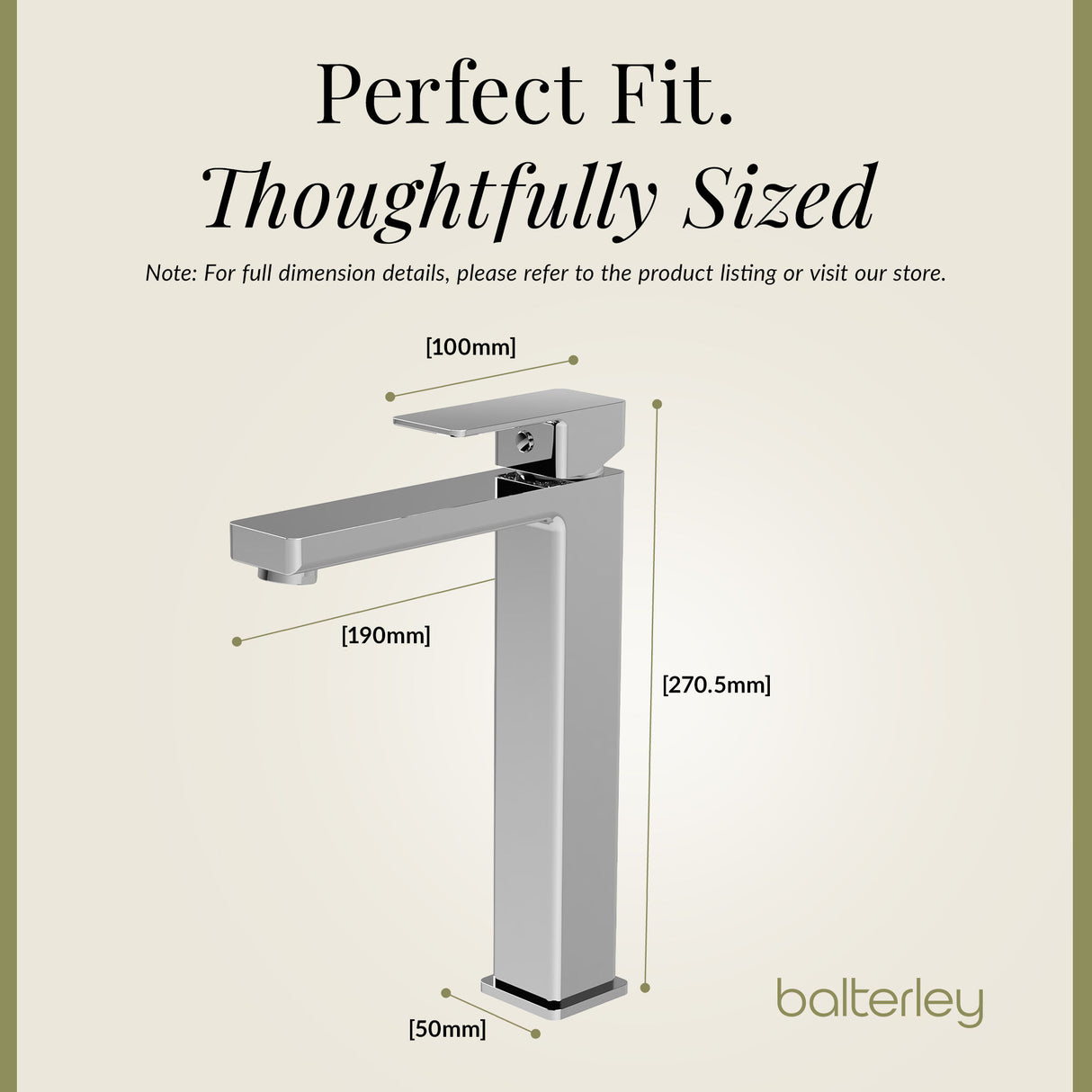 Square Tall High Rise Mono Basin Mixer Tap - Choice of Finish